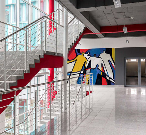 School mural design, print and installation.