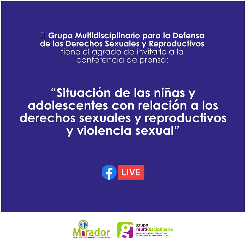 Conferencia de prensa: Situación de las niñas y adolescentes con relación a los derechos sexuales y reproductivos