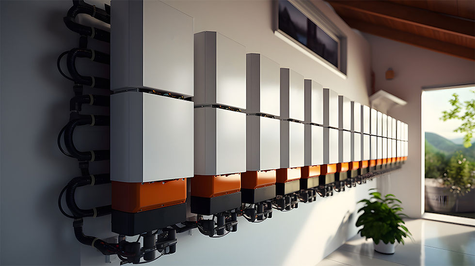 battery pack energy storage system on home garage wall