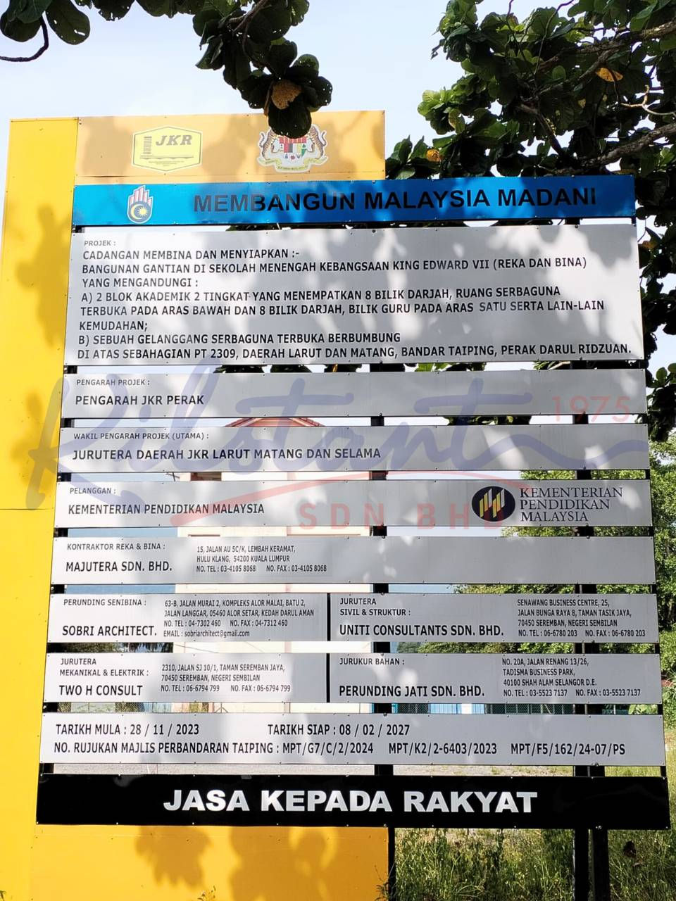 Bangunan Sekolah Kerajaan menggunakan Sistem Retikulasi Anai Anai Baru Kilstant