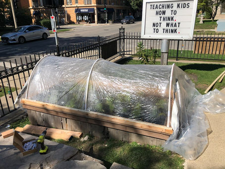 Students Build a Hoop House for Sensory Garden