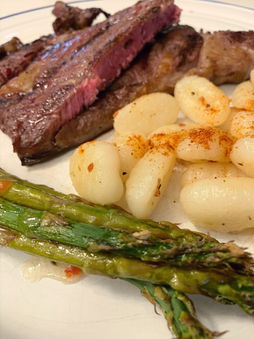 Grilled Bison Ribeye & Garlic Gnocchi