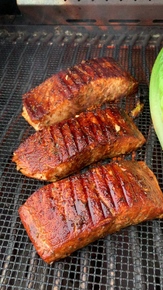 Blackened Atlantic Salmon | Grilled Caesar Salad | Fresh Baked Rosemary Bread
