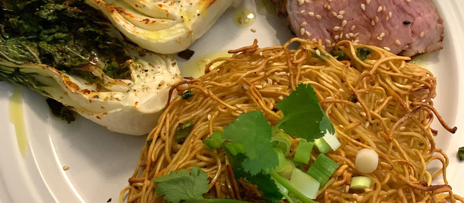 Asian Pork | Crispy Noodles | Baby Bok Choy