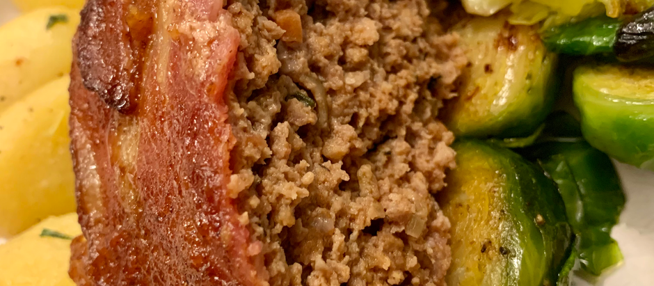 Bacon Wrapped Meatloaf | Roasted Brussel Sprouts | Stuffed Gnocchi