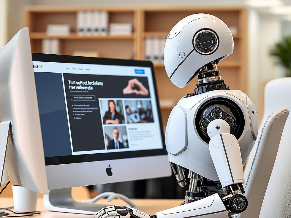 A website made for the robot Harold is on display. Harold Loves it.. Humans Don't.