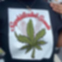 poster with a weed leaf in the center