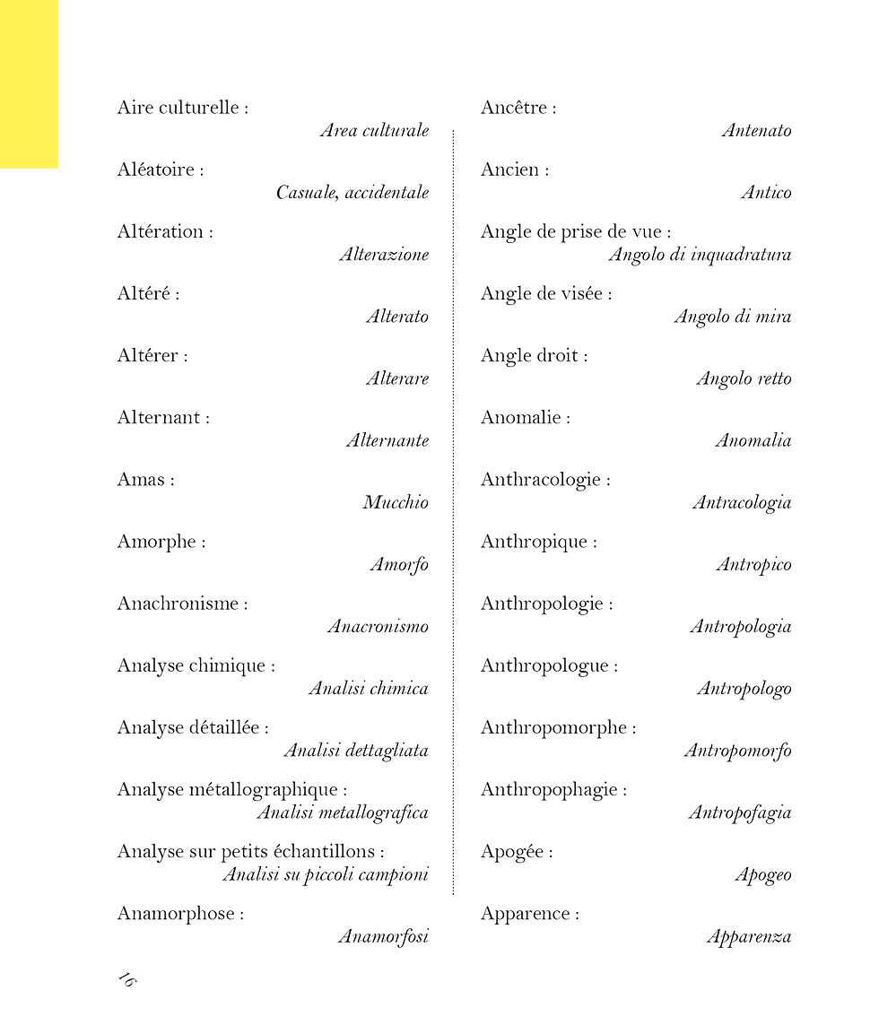 Miniature : Vocabulaire technique d'archéologie Fr/Ital. T.1
