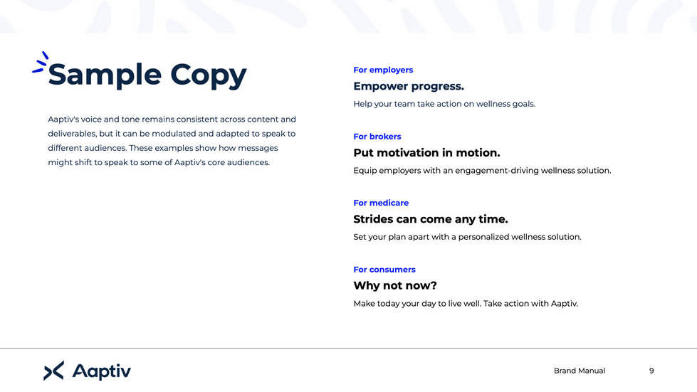Aaptiv Brand Sample Copy