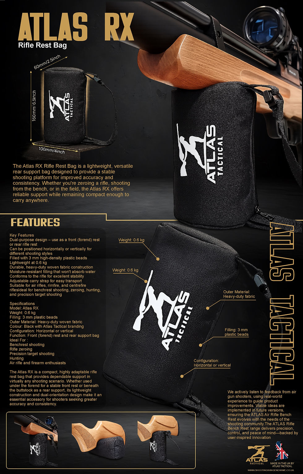 Thumbnail: Atlas RX | Rifle Rest Bag | Shooting Support Bag