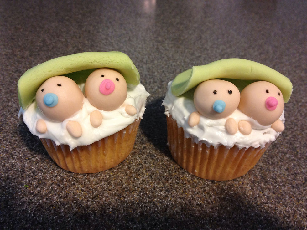 Twins Baby Shower Cupcakes