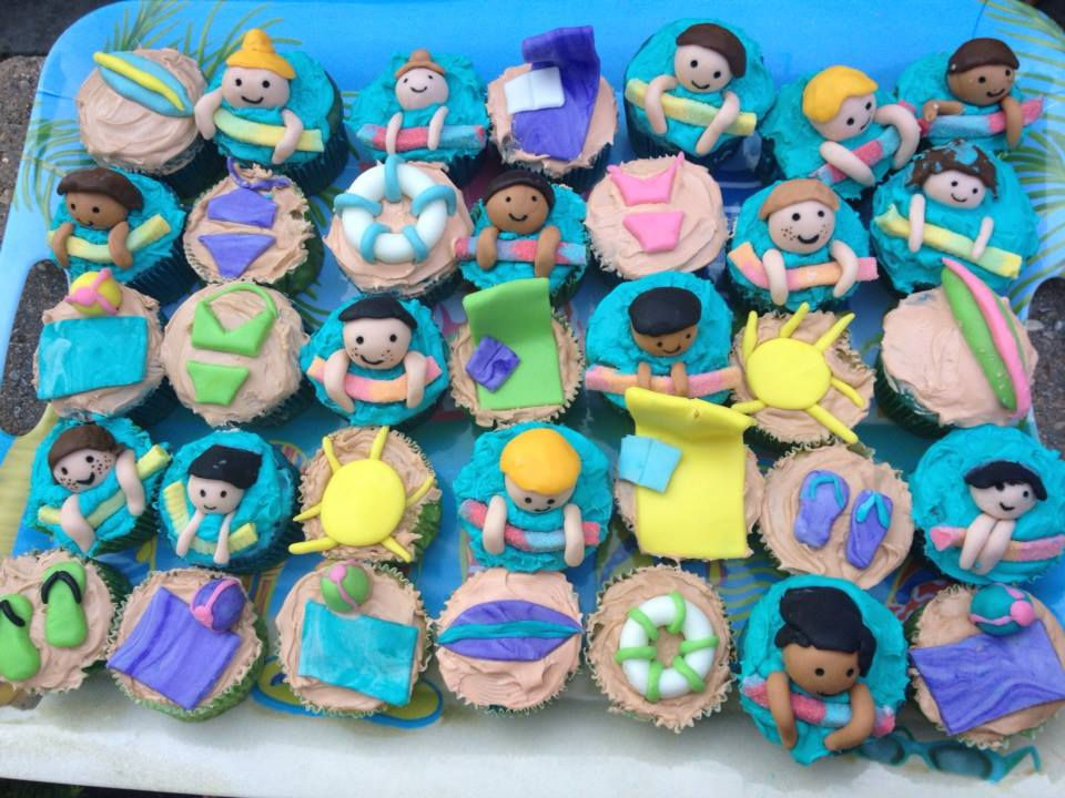 Pool Party Cupcakes