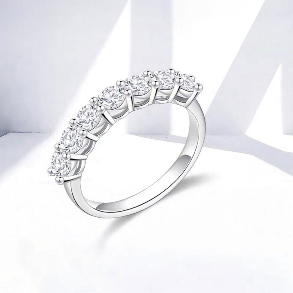 4 Prong Setting Half Eternity Diamond Ring