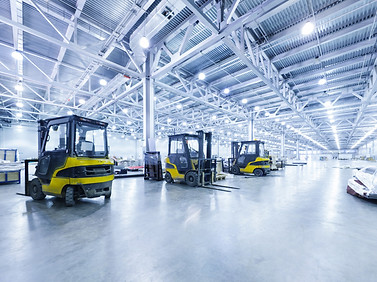 Forklift in a warehouse