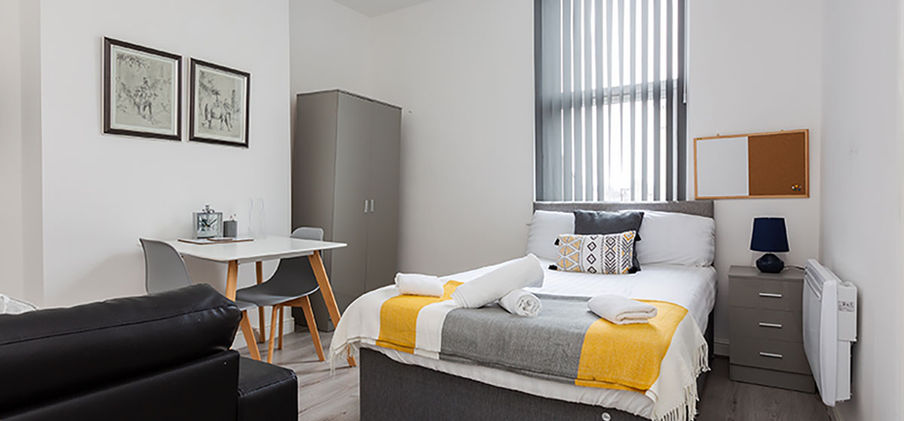 St Mary's Road double bed with sitting area nearby