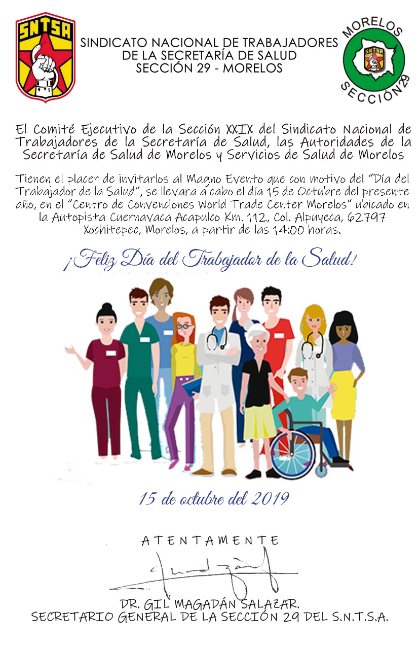Invitacion Al Festejo Del Dia Del Trabajador De La Salud