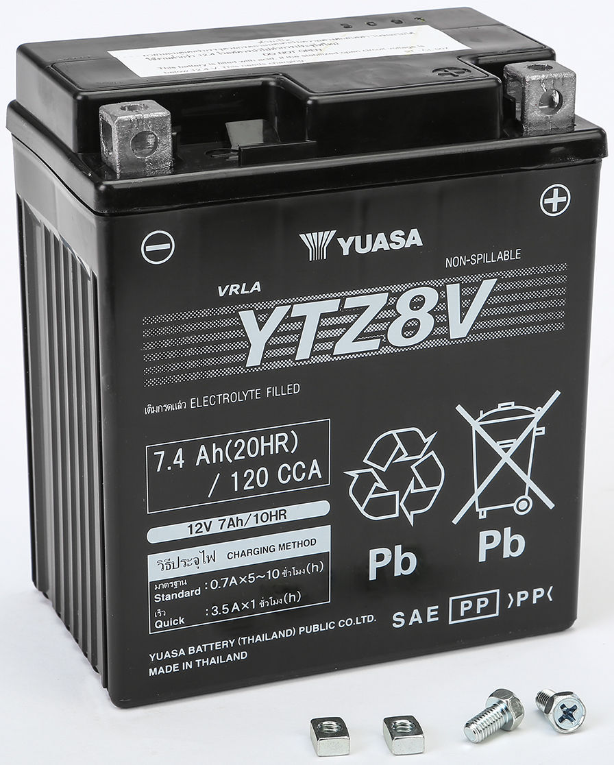 YUASA - BATTERY YTZ8V SEALED FACTORY ACTIVATED - YUAM728ZV