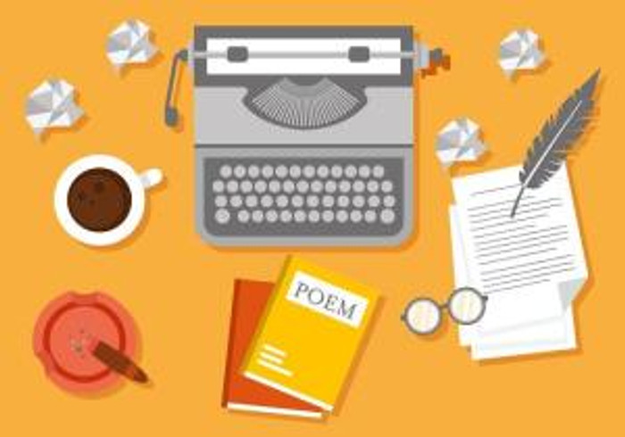 free-writer-workspace-vector-illustration