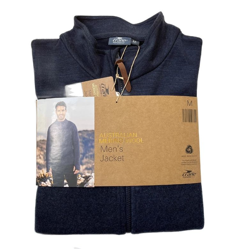 Australian Merino Wool Men's Jacket 300g Heavyweight Merino Wool Full Zip Sweats
