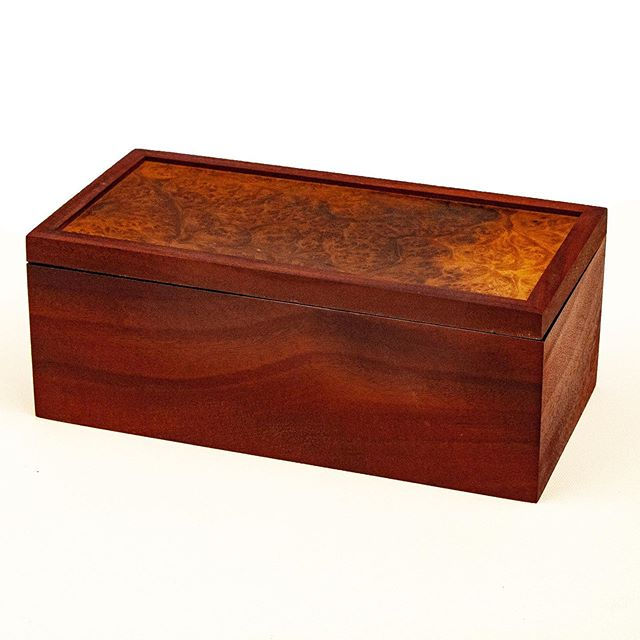 Mahogany and burl veneer box