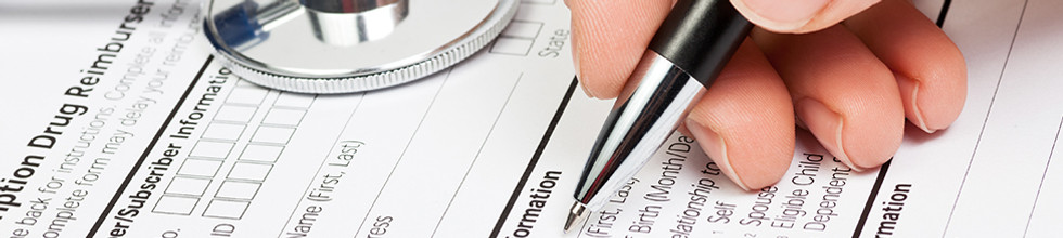Medical form with stethoscope