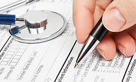 Medical form with stethoscope