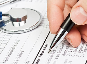 Medical form with stethoscope