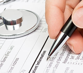 Medical form with stethoscope