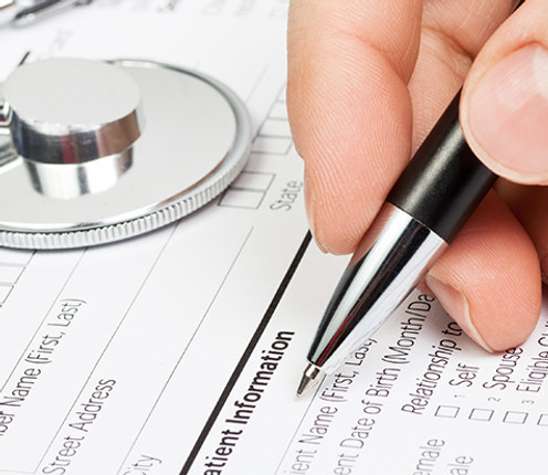 Medical form with stethoscope