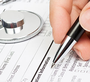 Medical form with stethoscope