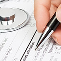 Medical form with stethoscope