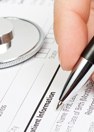 Medical form with stethoscope