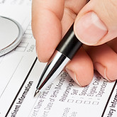 Medical form with stethoscope