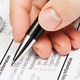 Medical form with stethoscope