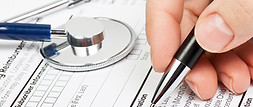 Medizinische Form mit Stethoskop