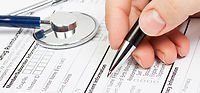 Medical form with stethoscope