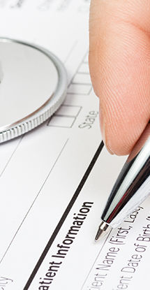 Medical form with stethoscope