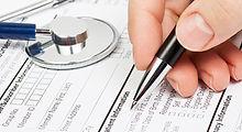 Medical form with stethoscope