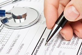 Medical form with stethoscope