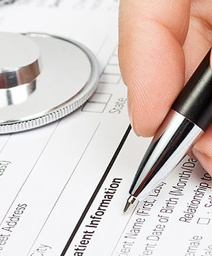Medical form with stethoscope