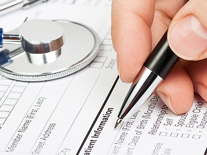 Formulaire médical avec un stéthoscope