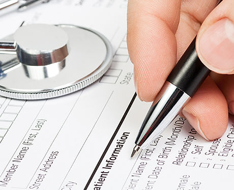 Medical form with stethoscope