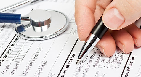 Medical form with stethoscope