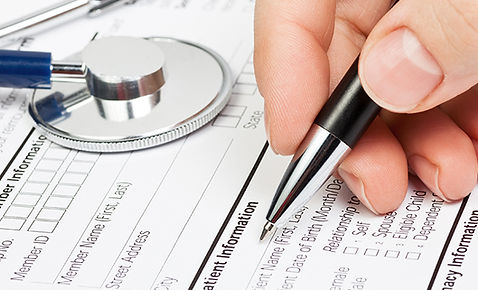 Medical form with stethoscope