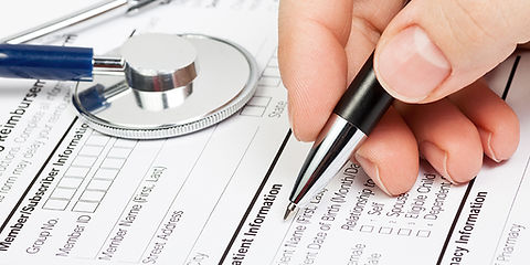 Medical form with stethoscope