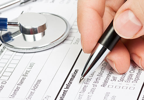 Medical form with stethoscope