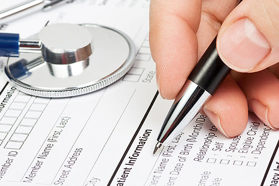 Medical form with stethoscope