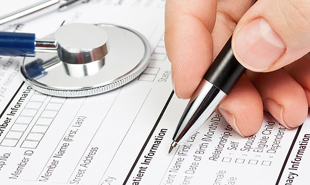 Medical form with stethoscope