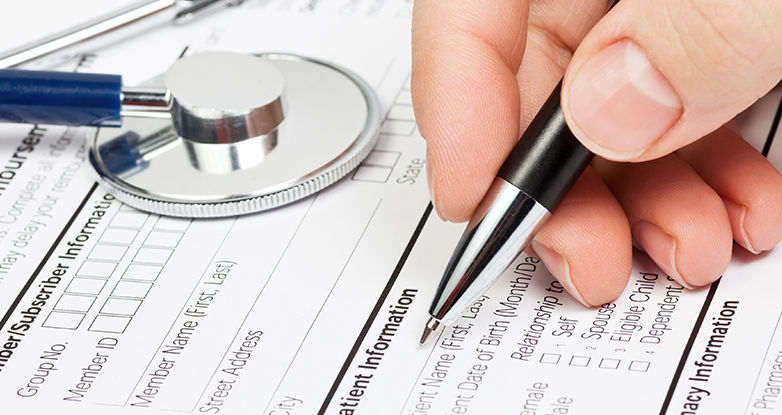 Medical form with stethoscope