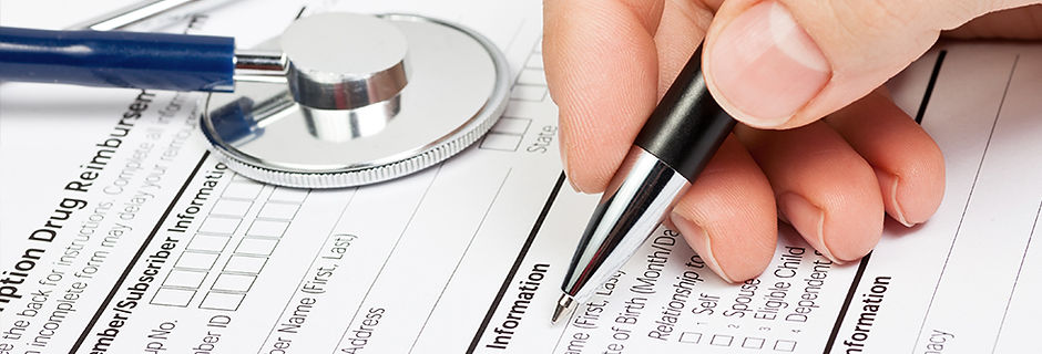 Medical form with stethoscope